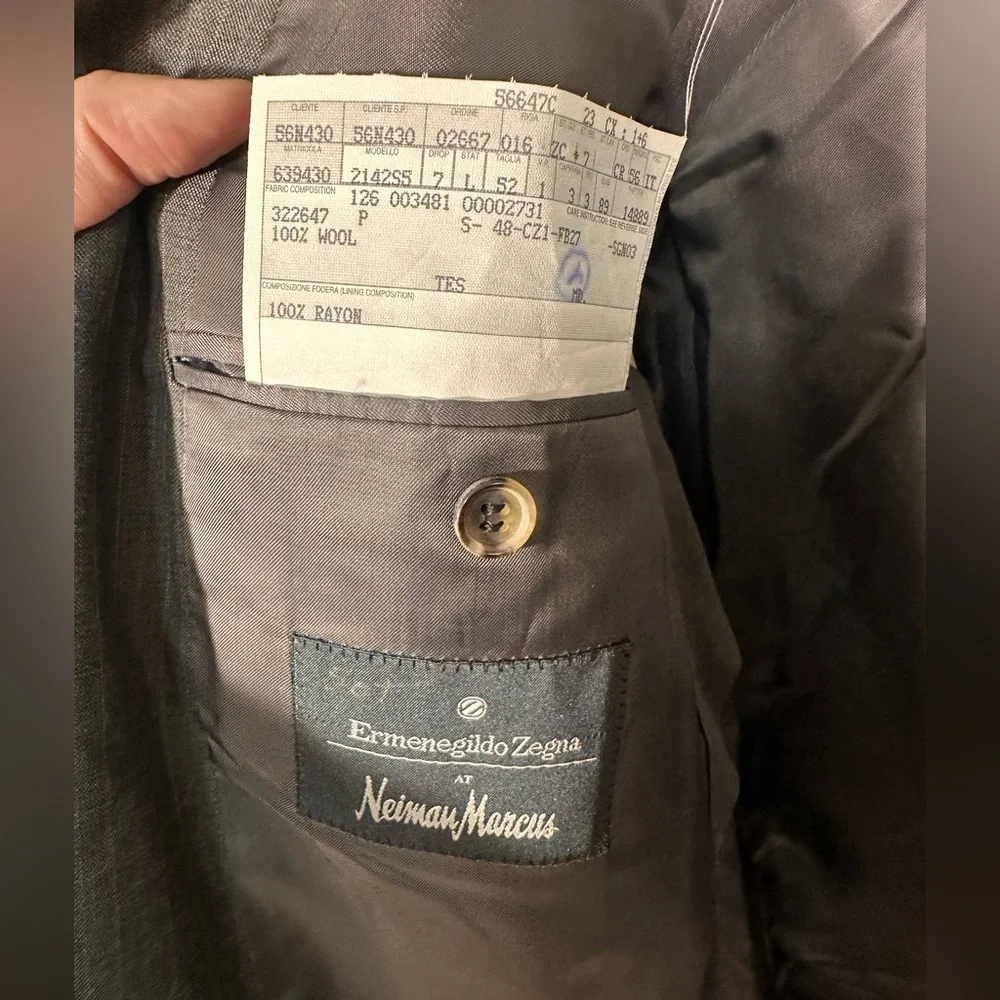 E. Zegna Neiman 15 Mil 15 Pinstripe Blazer IT 52L,US 46L Italy Ermenegildo